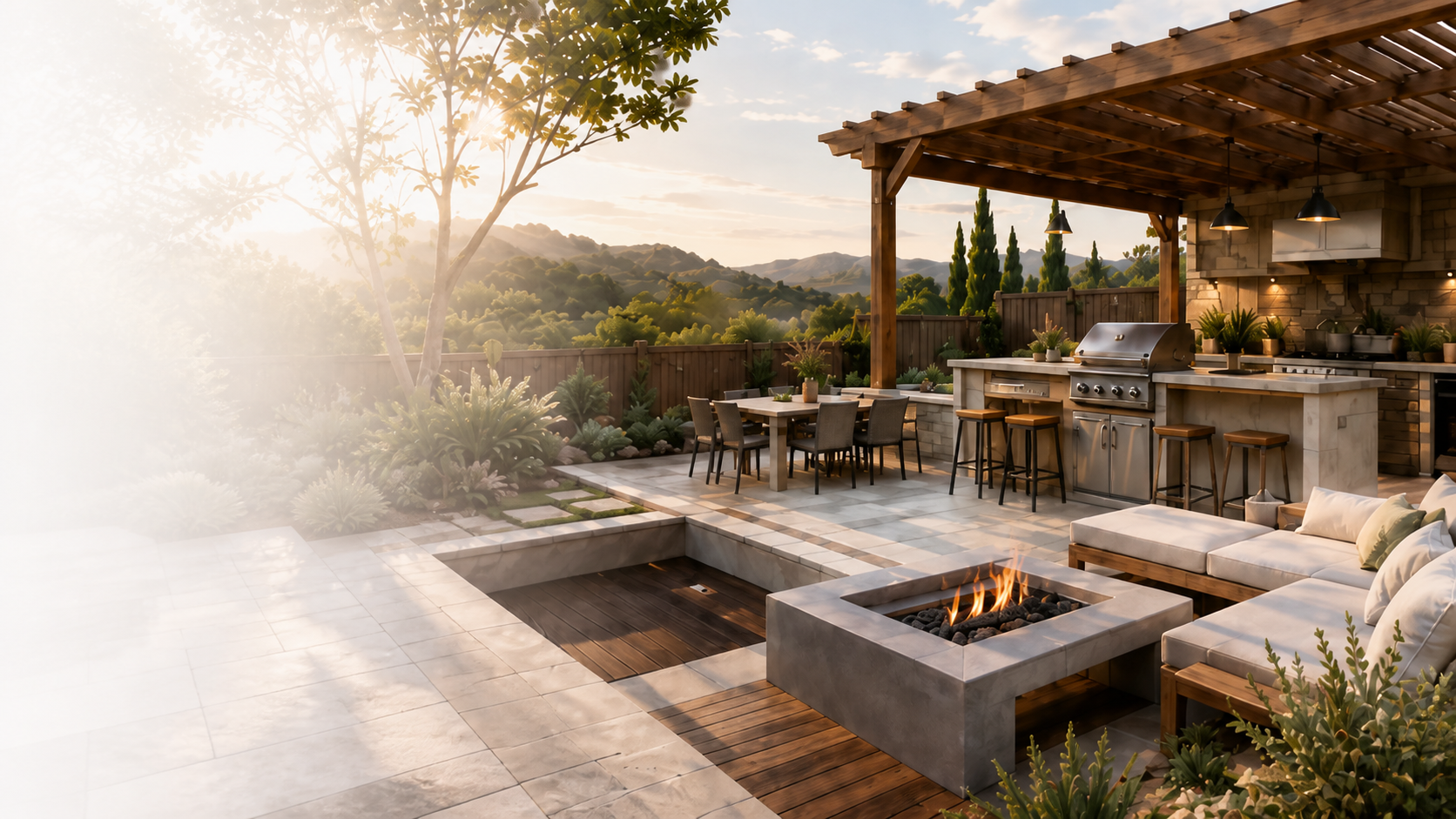 Pergola Dining Terrace - Decks & Pergolas
